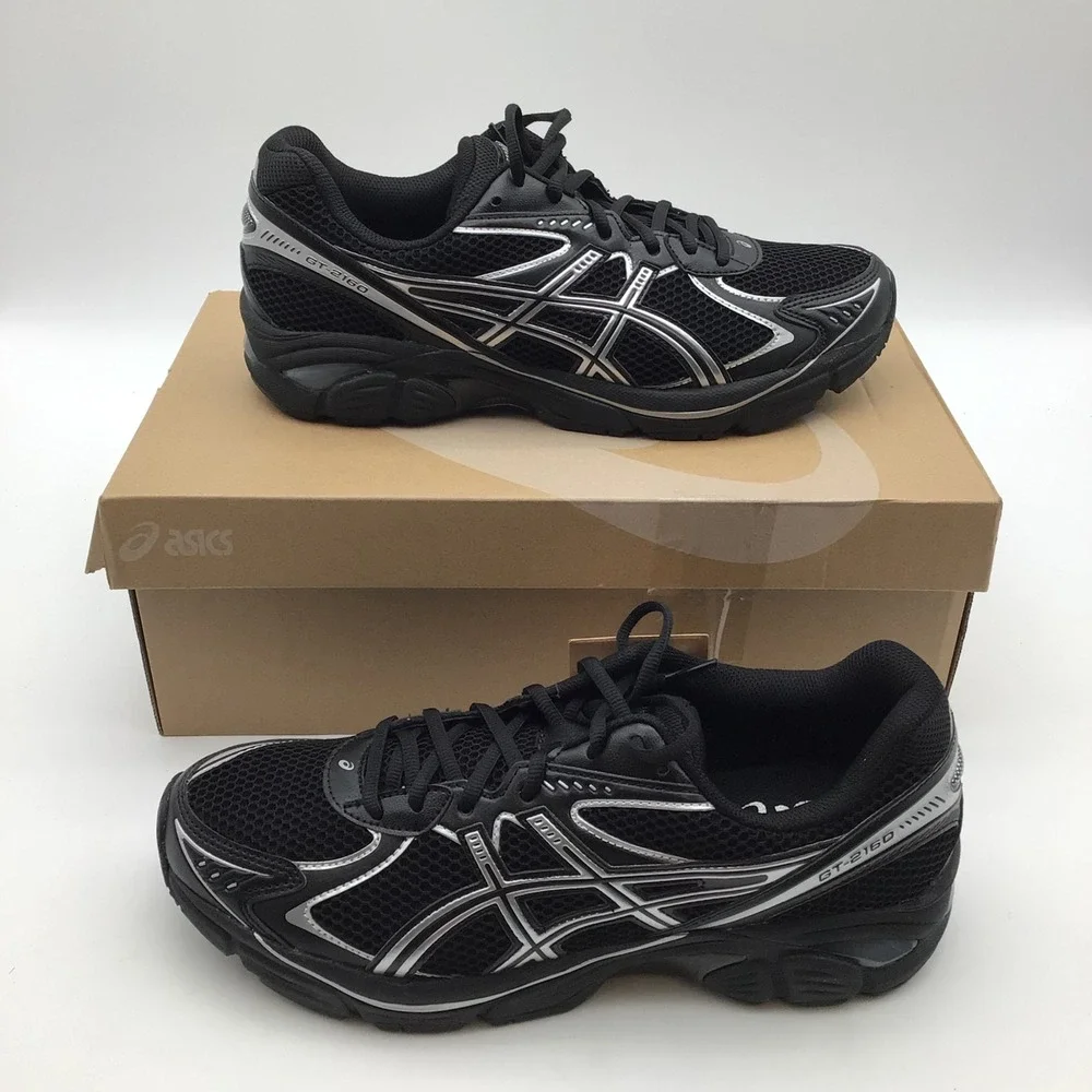ASICS GT 2160 Mens Running Shoes Black Pure Silver 1203A275-001 Size 10 New